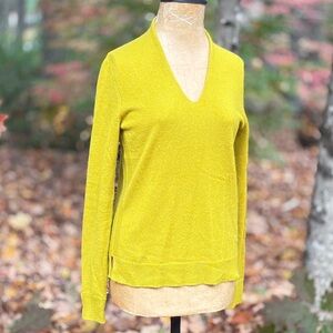 Loro Piana Chartreuse V-Neck Sweater